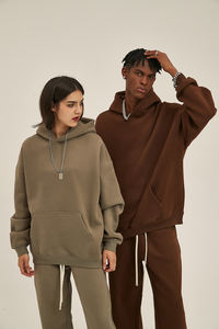 Survêtement tricoté personnalisé pour hommes sweat à capuche respirant deux pièces ensemble de sport fournisseur OEM tenue de jogging décontractée - Product Image 6