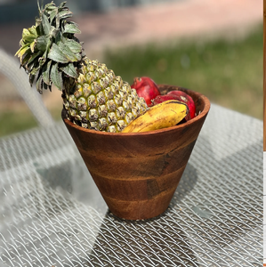 <b>Large</b> wooden fruit bowl with decorative inner print. Versatile serving dish, modern kitchenware. Available at wholesale prices. - Product Image 2