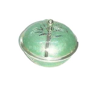 Bol de fruits de service en laiton de haute qualité avec couvercle gravure peinture émail vert et nickel fini pour article de cuisine - Product Image 1