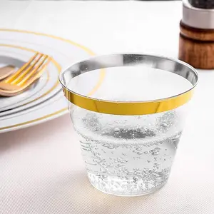 9 Unzen Einweg-Party becher aus kristall klarem Kunststoff Hochleistungs-Trinkbecher Becher Party gläser