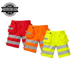 Ropa de trabajo de alta visibilidad para hombre, pantalones cortos Cargo, estilo personalizado, multibolsillos, poliéster de alta visibilidad, venta al por mayor, pantalones cortos personalizados de alta visibilidad - Product Image 6