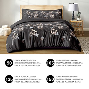 Set copripiumino 3 pezzi 100% poliestere con lenzuolo con angoli e federa, motivo vegetale, lavabile, biancheria da letto per la casa 100TC - Product Image 5