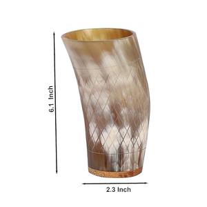 Juego de vajilla de cristal de cuerno de búfalo ecológico, tazas de cuerno de estilo Animal pulido para agua, vino, cerveza, café - Product Image 3