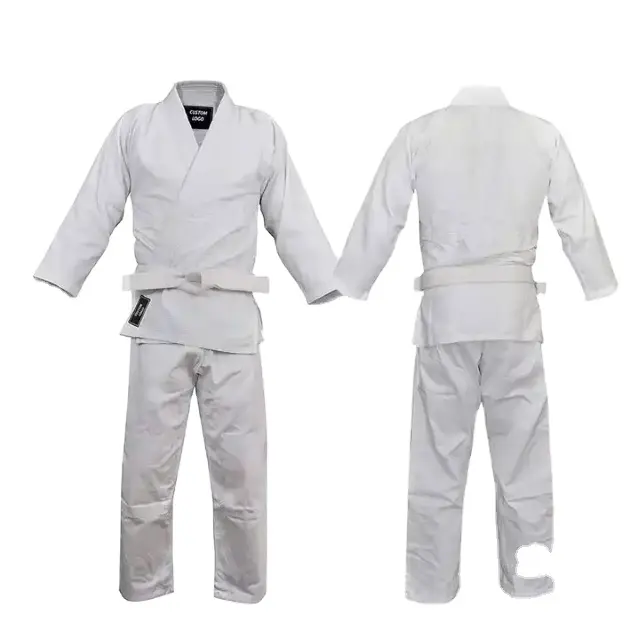 Uniforme de Judo de algodón 100%, Kimono de Judo, ropa de artes marciales, traje de Karate blanco, ropa de Judo Unisex a la venta