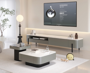 Meuble TV scandinave, table console TV élégante et minimaliste avec rangement - Product Image 3