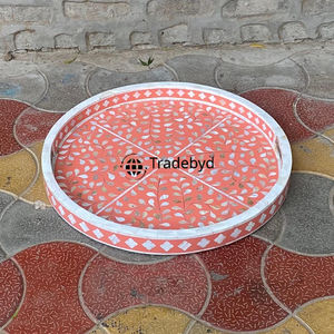Bandeja con incrustaciones de nácar Tradebyd, elegante bandeja hecha a mano para regalos y decoración del hogar - Product Image 1
