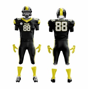 Conjunto de fútbol americano personalizado 2025, elegantes uniformes de manga corta con técnicas impresas bordadas y totalmente sublimadas - Product Image 2