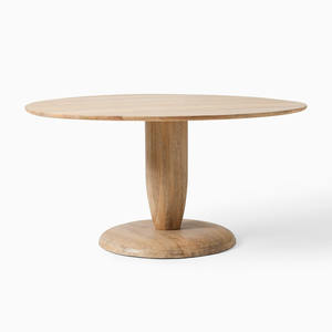 Table à manger sur piédestal de forme ronde, nouveau design tendance, très belle table à manger sur piédestal en bois de manguier massif, 4 à 6 places, table à manger de luxe - Product Image 6