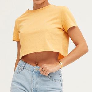 เสื้อยืดเอวลอยระบายอากาศสไตล์ฮิปฮอปของผู้หญิงเสื้อครอปไซส์ใหญ่พิเศษเสื้อฤดูร้อนผลิตจากโรงงานในปากีสถาน - Product Image 3