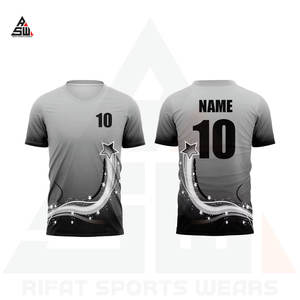 Maillot de football d'entraînement personnalisé unisexe, club, séchage rapide, 100% polyester, col en V, manches courtes, uniforme de football - Product Image 6