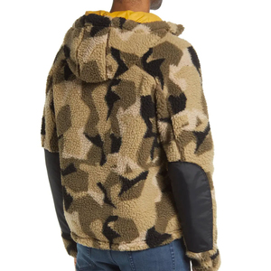 Veste en molleton sherpa à capuche décontractée unisexe d'hiver, personnalisée par le fabricant, chaude et confortable, avec fermeture éclair, logo frontal, coque en nylon - Product Image 2