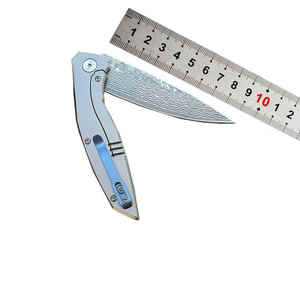 Mini cuchillo portátil para exteriores, cuchillo plegable de autodefensa de acero inoxidable, cuchillo plegable con mango de madera para supervivencia al aire libre - Product Image 5