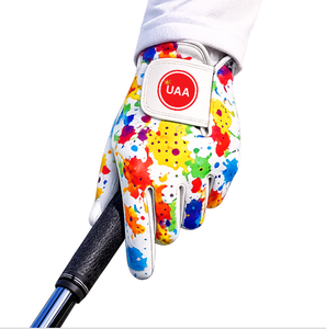 UAA Custom Pattern Printed ladies and Gents Genuine Cabretta leather golf <b>gloves</b> Custom logo breathable golf <b>gloves</b> - Product Image 3