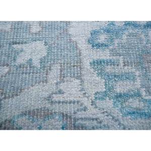 Alfombras de Lana Anudadas a Mano Erbe, Diseño Floral y Abstracto Azul, para Entrada, Dormitorio, Pasillo, Tamaño Rectangular 9x12, Modelo Enlp-07 - Product Image 3