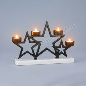Eslogan para el hogar, escultura de Metal de estrella centelleante de aluminio con Base de mármol negro, mesa decorativa, regalo, artesanía, exportador, proveedor - Product Image 6