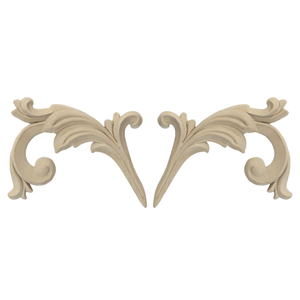 Apliques de Madera Tallada con Diseño Floral Personalizado, Esculturas de Madera Tallada, Decoración para Muebles de Dormitorio y Gabinetes, Apliques de Madera Maciza - Product Image 1