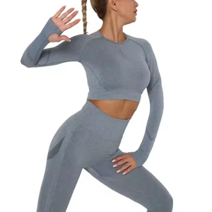 Mode féminine Fitness jarretelle soutien-gorge bout à bout Leggings motif solide 5 pièces Yoga ensemble avec fermeture à la taille élastique respirante - Product Image 2