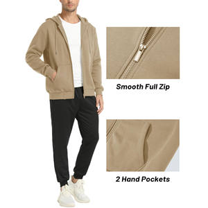 2025 hommes toutes saisons sweats à capuche sweat à la mode grande taille 100% coton veste fermeture éclair conception solide coupe ample printemps hiver - Product Image 4