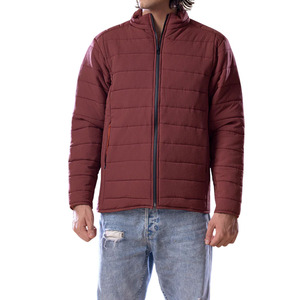 Blouson matelassé chaud d'hiver pour homme, style urbain, 100 % polyester, col montant, coupe ajustée, devant en toile enduite - Product Image 3