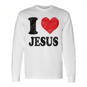 T-shirt vintage à manches longues « I Love Jesus » – Promotion Spéciale Jésus Vintage - Product Image 2