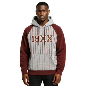 Année de fondation KAP gris pull à capuche marron manches raglan fines rayures mélange de coton grec fraternité vêtements Divine Nine HBCU - Product Image 1