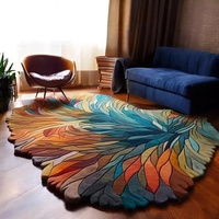 Luxury Custom Colorful Abstract Design Rug | Modern Handmade Tufted Carpet 1 Piece High Quality NZ Wool Washable Non-Slip PET