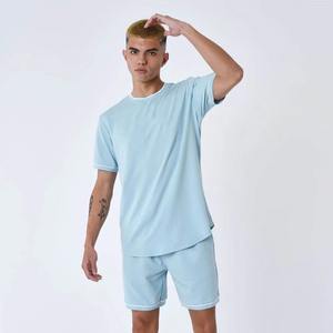 Conjunto Deportivo para Hombre, Ropa de Gimnasio de Secado Rápido y Transpirable, Camiseta de Manga Corta de Verano, Pantalones Cortos de Entrenamiento para Correr, Baloncesto, Color Sólido - Product Image 3