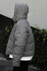 Chaqueta acolchada gruesa de plumón de ganso ligera con logotipo personalizado, abrigo de plumón con cuello levantado, chaqueta acolchada - Product Image 2