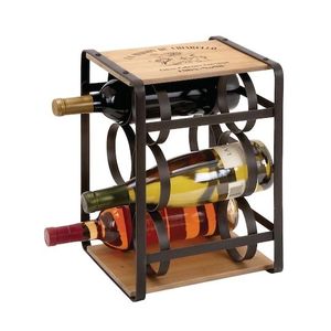 Soporte de botella de hierro hecho a mano de primera calidad adecuado para exhibición de botellas de vino de lujo en Configuración de comedor rústico para el hogar - Product Image 1
