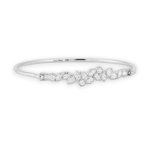 Custom Designed 10k <b>Solid</b> <b>Gold</b> Marquise Pear & Cut Moissanite Diamond Cluster <b>Bangle</b> Perfect Gift for Her - Product Image 3