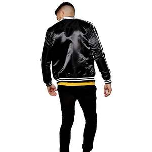 Blouson Bomber en Satin pour Homme Qualité Premium 2023, Col Montant, Coupe-Vent, Écologique, Séchage Rapide, Épais, Sur Mesure, Idéal Été - Product Image 3