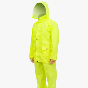 เสื้อกันฝน PVC น้ำหนักเบา สวมใส่สบาย พิมพ์โลโก้สะท้อนแสง กันน้ำ กันลม พับเก็บได้ มีฮู้ด สำหรับตั้งแคมป์และกิจกรรมกลางแจ้ง - Product Image 1