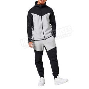 OEM survêtement respirant en polaire technique pour hommes, survêtement de marque privée, ensemble de jogging en polaire technique pour hommes, jogging - Product Image 5