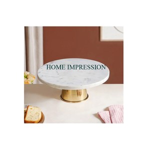 ขาตั้งผลไม้หินอ่อนแฟนซีขนาดเล็ก3ชั้นสีขาวสำหรับตกแต่งห้องครัวสีขาวสำหรับเสิร์ฟเค้กขายส่ง! - Product Image 2