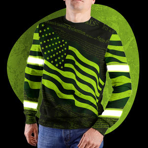 Camisa de manga larga con bandera de EE. UU. DE LA INDEPENDENCIA personalizada, ropa de seguridad reflectante, camisa de seguridad - Product Image 3