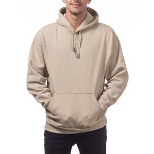 Vente en gros 100% sweat à capuche en coton peigné décontracté hiver Streetwear pull vierge Logo personnalisé épais à capuche uni teint motif solide - Product Image 1