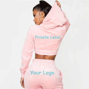 Women's Custom Two-Piece Track Suit Wholesale Jogging <b>Hoodie</b> and Sweat Pants Summer/Winter XL Size Custom Private Label Logo - Product Image 4