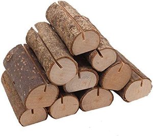 Carte de place en bois rustique naturel inachevé et porte-numéro de Table photo Photo pour la décoration de mariage support en bois fait main - Product Image 2