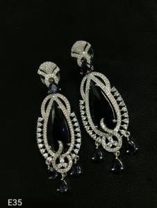 <b>Indian</b> Latest Exclusive Designer Light Weight With American Diamond Earring Women for Party Women's Fashionable Party - Product Image 2