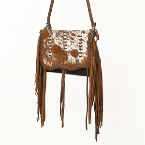 Sac à bandoulière en cuir véritable bohème avec frange, sac à main vintage fait à la main pour femme, sac à bandoulière occidental réglable printemps été automne - Product Image 5