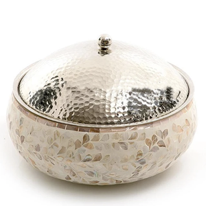 Unique Resin & Mother Pearl Steel <b>Lid</b> Hot <b>Pot</b> Trending Soup & <b>Stock</b> <b>Pots</b> <b>With</b> Stylish Serving Design Stylish Serving Features - Product Image 2