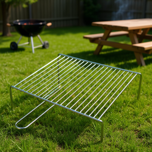 Parrilla Redonda de Acero Cromado Pulido de Alta Resistencia para Barbacoa, 40x35cm, 00740 - Product Image 3