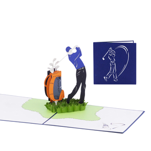 Carte de vœux 3D pop-up Sport Golf Carte de vœux 3D pop-up Thème Golf Cartes de vœux faites à la main Collection sportive Carte d'anniversaire 3D - Product Image 2