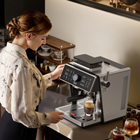 Cafetera Espresso Italiana Profesional de 58 mm con Doble Caldera, 20 Bares de Alta Presión y Molinillo Integrado