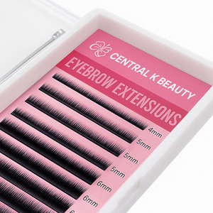 Extensions de cils volumineuses, plumes coréennes faites à la main, faux cils 3D, extension facile en éventail, naturelles, douces, emballage personnalisé, noir mat - Product Image 5