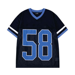 Respirant Y2K impression par Sublimation à faible quantité minimale de commande pour hommes T-Shirt pratique surdimensionné Boxy Fit t-shirts rétro maillot de Football américain - Product Image 4