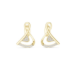 Pendientes de Oro Amarillo de 14K con Diamantes Redondos Cultivados en Laboratorio para Mujer |   Regalo de Aniversario |   Diamante Cultivado Nuevo - Product Image 1
