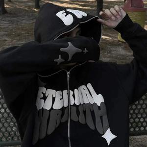 เสื้อสวมหัวโอเวอร์ไซส์ชายและหญิงมีฮู้ดผ้าฝ้ายหนามีฮู้ดพิมพ์ลายพัฟโฟม3D โลโก้ตามสั่งสำหรับฤดูหนาว - Product Image 3