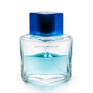 Botol Parfum mewah semprot persegi dengan tutup kaca 30ml 50ml 100ml Botol Parfum kaca Botol Parfum tutup kayu