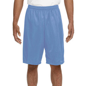 Short de jogging de fitness taille moyenne décontracté pour hommes maille d'entraînement de basket-ball respirante avec motif solide short de basket-ball teint en plaine - Product Image 1